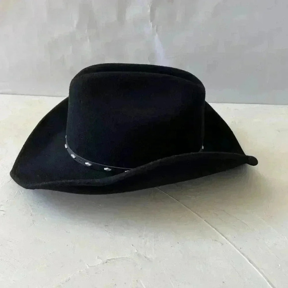 Rodeo King Adult Cowboy Hat Black Felt Beaver Western Hat Vintage Sz S 54-55 - Picture 4 of 12
